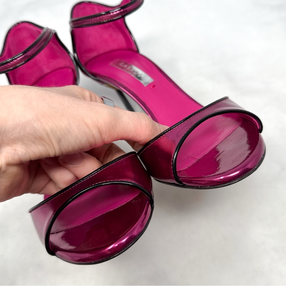 CASADEI Candylux Blade Chrome Metallic Ankle Strap Stiletto Sandal Heels Pink 35 - Picture 7 of 14